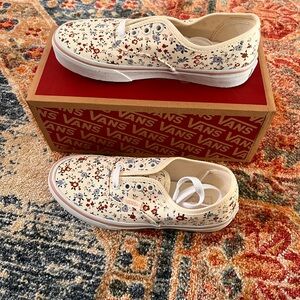 Vans Kids Floral Canvas Sneakers - Cream